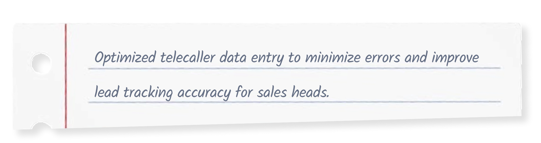 What I Brought Card 1 - Optimized telecaller data entry